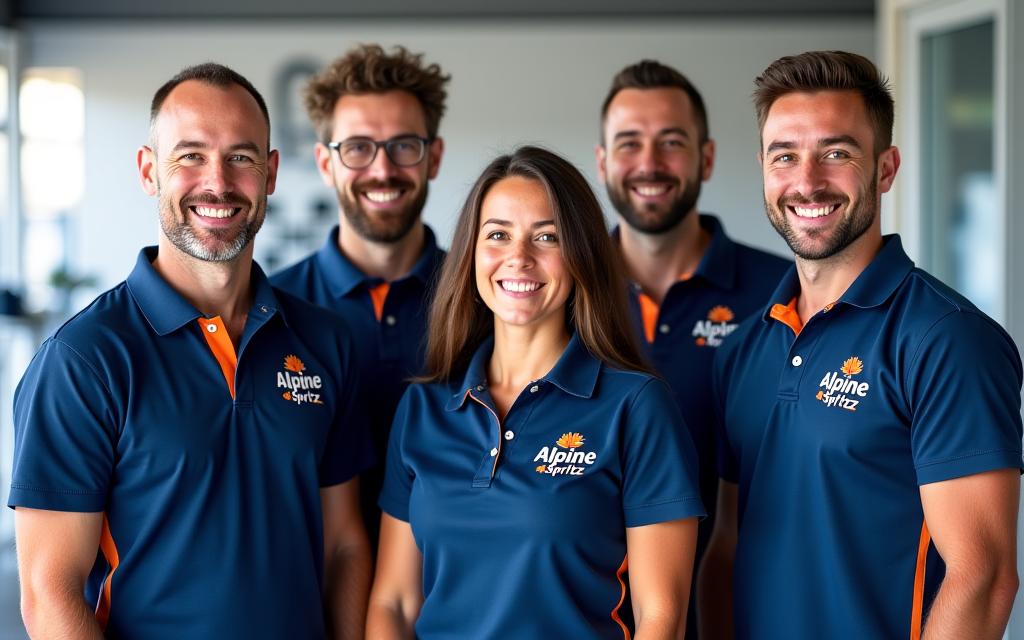 Das freundliche und professionelle Team von AlpineSpritz