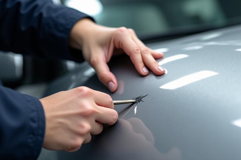 Experte bei der Durchführung einer Smart-Repair-Lackausbesserung